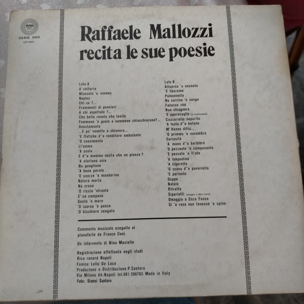 Raffaele Mallozzi - Recita Le Sue Poesie | Drim General Music (LP 1001) - 2