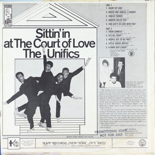 The Unifics - Sittin' In At The Court Of Love | Kapp Records (KS-3582) - 3 The Unifics - Sittin' In At The Court Of Love | Kapp Records (KS-3582) - 3