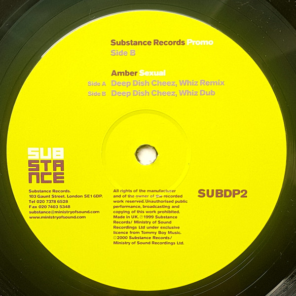 Amber - Sexual | Substance Records (SUBDP2) - 4