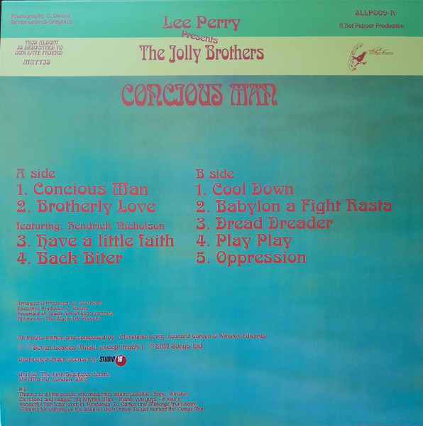 Lee Perry Presents The Jolly Brothers - Concious Man | Seven Leaves Records (SLLP-009-R) - 2