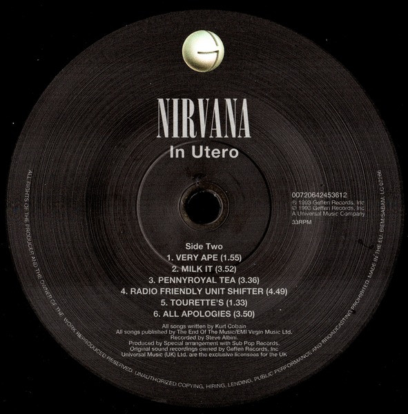 Nirvana - In Utero | Geffen Records (0720642453612) - 3