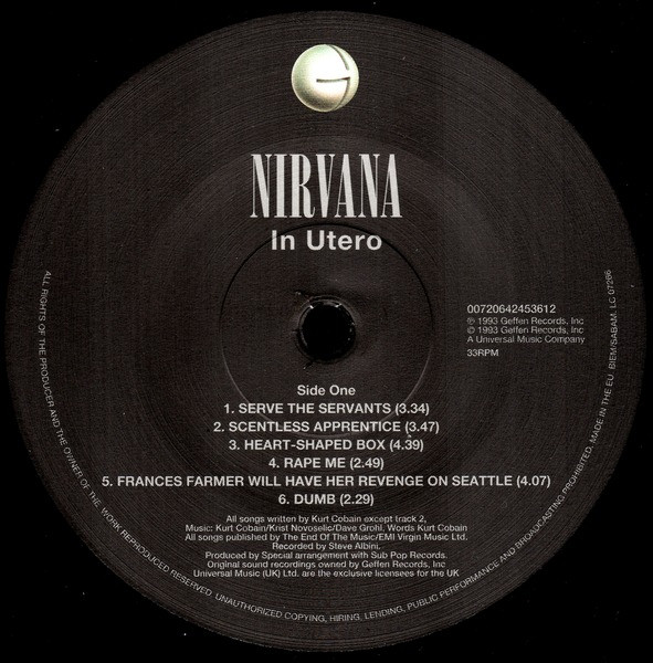 Nirvana - In Utero | Geffen Records (0720642453612) - 2