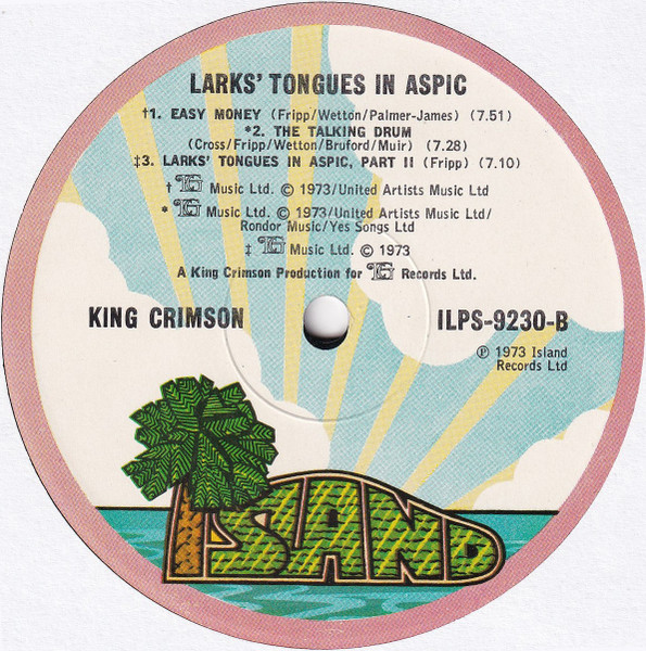 King Crimson - Larks' Tongues In Aspic | Island Records (ILPS 9230) - 4 King Crimson - Larks' Tongues In Aspic | Island Records (ILPS 9230) - 4
