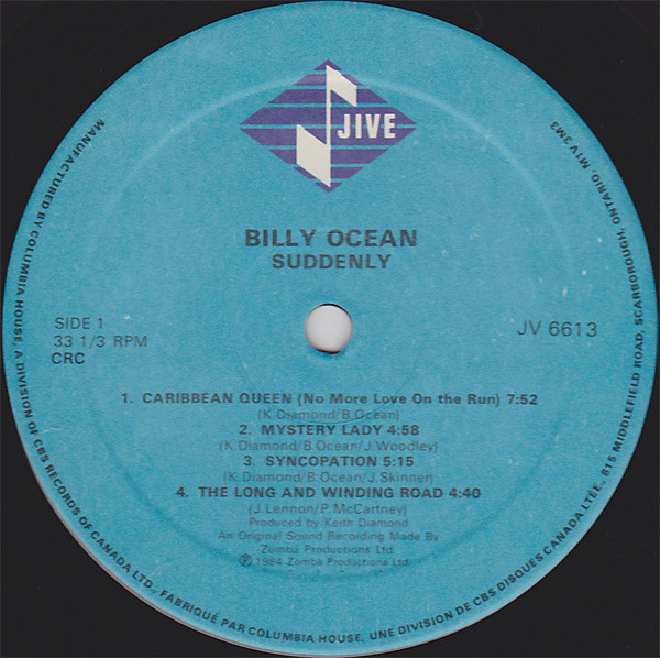 Billy Ocean - Suddenly | Jive (JV-6613) - 2