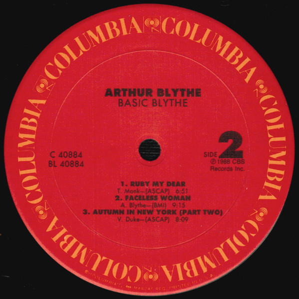 Arthur Blythe - Basic Blythe | Columbia (FC 40884) - 4 Arthur Blythe - Basic Blythe | Columbia (FC 40884) - 4