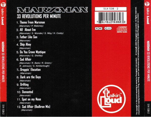 Marxman - 33 Revolutions Per Minute | Talkin' Loud (514 538-2) - 2