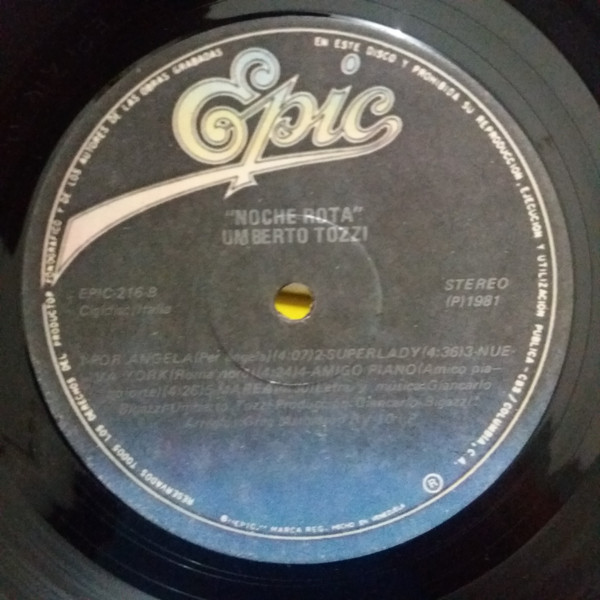 Umberto Tozzi - Noche Rota | Epic (EPIC-216) - 3