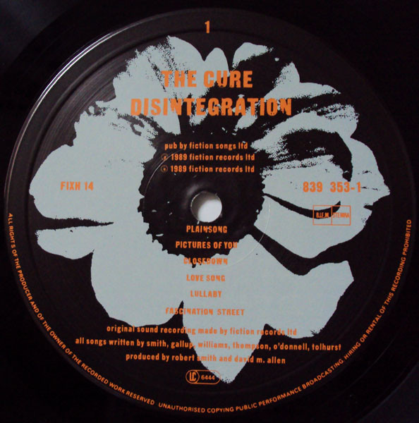 The Cure - Disintegration | Polygram (839 353-1) - 2 The Cure - Disintegration | Polygram (839 353-1) - 2