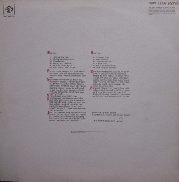 Parchment - Light Up The Fire | Pye Records (NSPL 18388) - 2 Parchment - Light Up The Fire | Pye Records (NSPL 18388) - 2