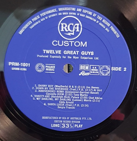 Various - 12 Great Guys | RCA Custom (PRM-1001) - 3