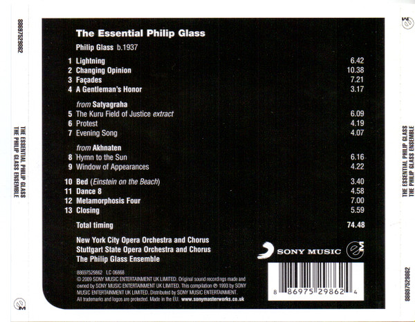 Philip Glass / The Philip Glass Ensemble - The Essential Philip Glass CD | Sony Classical (88697529862) - 2