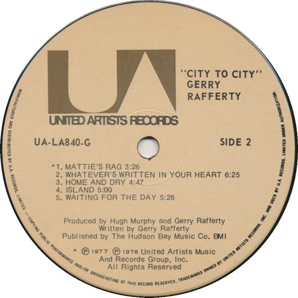 Gerry Rafferty - City To City | United Artists Records (UA-LA840-G) - 4 Gerry Rafferty - City To City | United Artists Records (UA-LA840-G) - 4