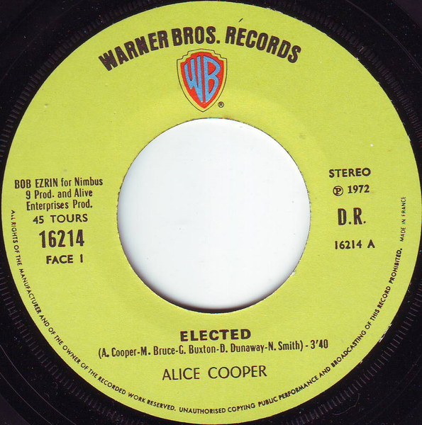 Alice Cooper - Elected! | Warner Bros. Records (16 214) - 3