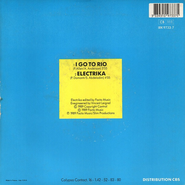 Calypso - I Go To Rio (Je Vais A Rio) | Irka (IRK 9733-7) - 2