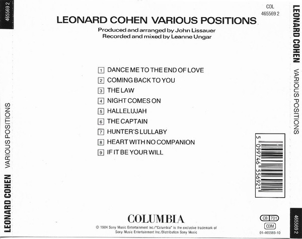 Leonard Cohen - Various Positions | Columbia (465569 2) - main