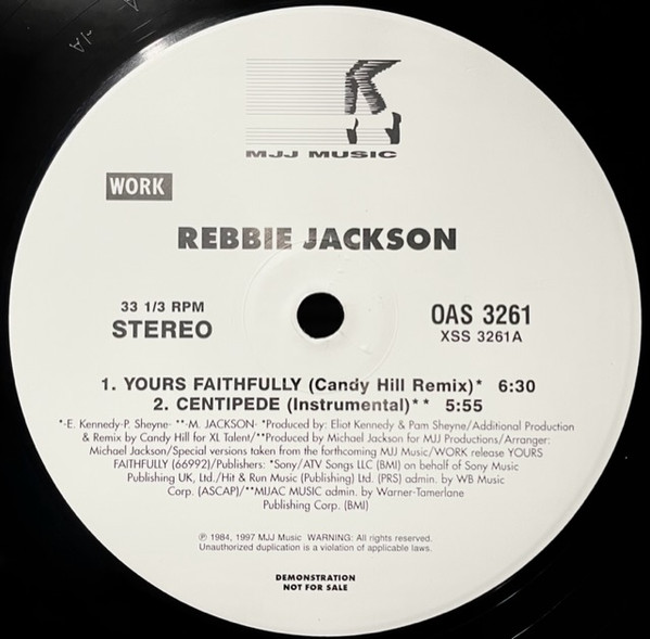 Rebbie Jackson - Yours Faithfully / Centipede | MJJ Music (OAS 3261) - 2