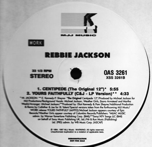 Rebbie Jackson - Yours Faithfully / Centipede | MJJ Music (OAS 3261) - 3