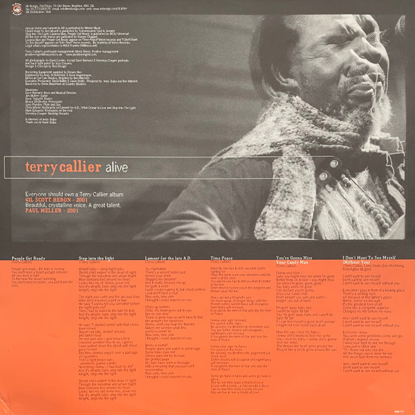 Terry Callier - Alive | Mr Bongo (MRBLP019) - 4
