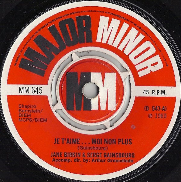 Jane Birkin & Serge Gainsbourg - Je T'aime...Moi Non Plus | Major Minor (MM 645)