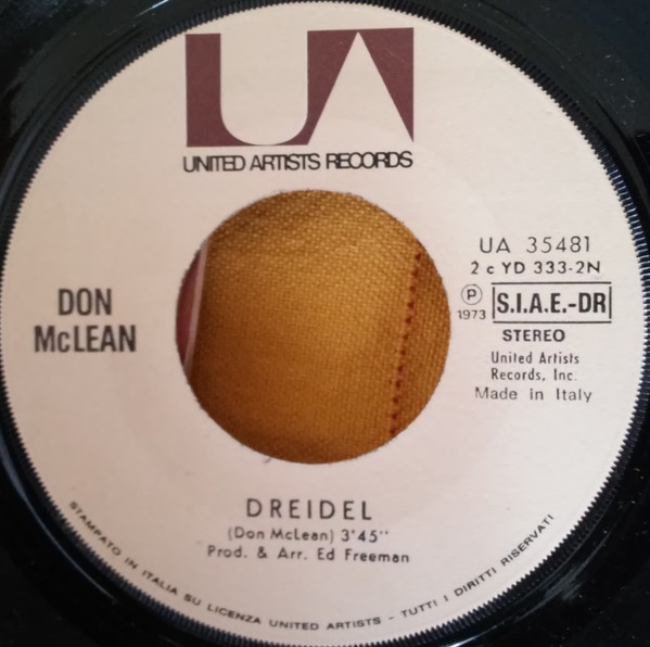 Don McLean - Dreidel / If We Try | United Artists Records (UA 35481) - 3