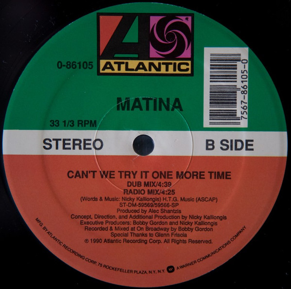 Matina - Can't We Try It One More Time | Atlantic (0-86105) - 4