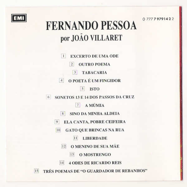 João Villaret - Fernando Pessoa Por Joao Villaret | Emi (0 777 7 97914 2 2) - 2