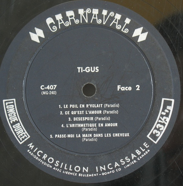 Ti-Gus - On Chante Et On Rit [Vinyl] | Carnaval (C-407) - 4