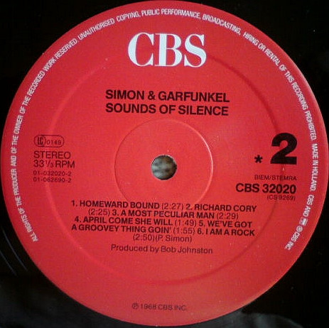 Simon & Garfunkel - Sounds Of Silence | CBS (CBS 32020) - 4