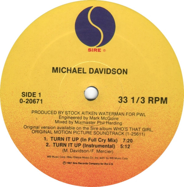 Michael Davidson - Turn It Up | Sire (0-20671) - 3