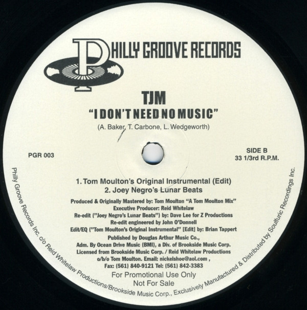 TJM - I Don't Need No Music | Philly Groove Records Incorporated (PGR 003) - main TJM - I Don't Need No Music | Philly Groove Records Incorporated (PGR 003) - main