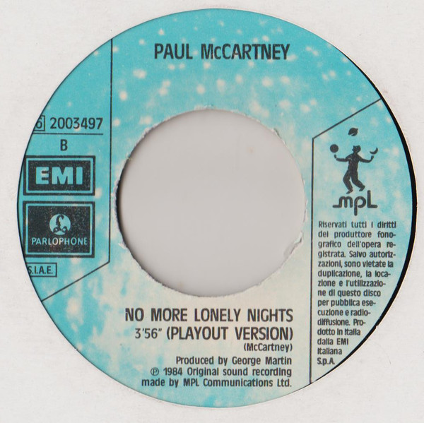 Paul McCartney - No More Lonely Nights | Parlophone (06 2003497) - 2