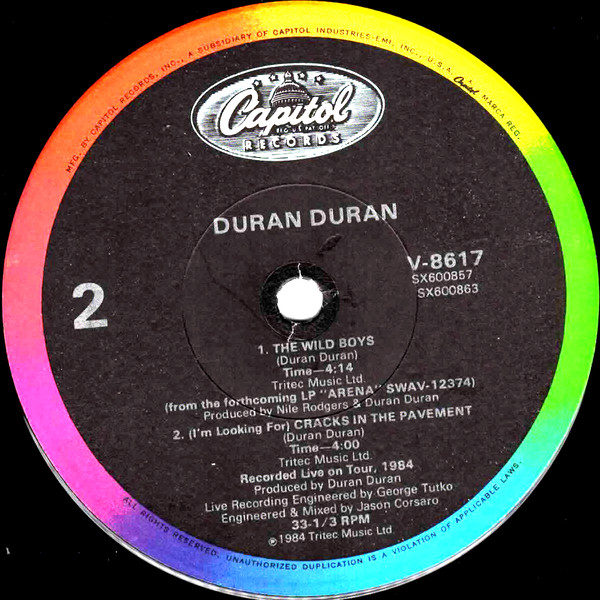 Duran Duran - The Wild Boys | Capitol Records (V-8617) - 4