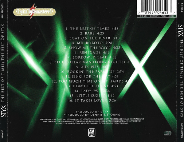 Styx - The Best Of Times: The Best Of Styx | A&M Records (540 465-2) - 2 Styx - The Best Of Times: The Best Of Styx | A&M Records (540 465-2) - 2