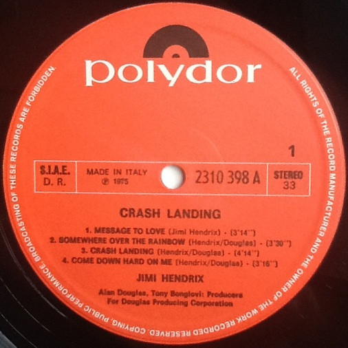 Jimi Hendrix - Crash Landing | Polydor (2310 398 A) - 3
