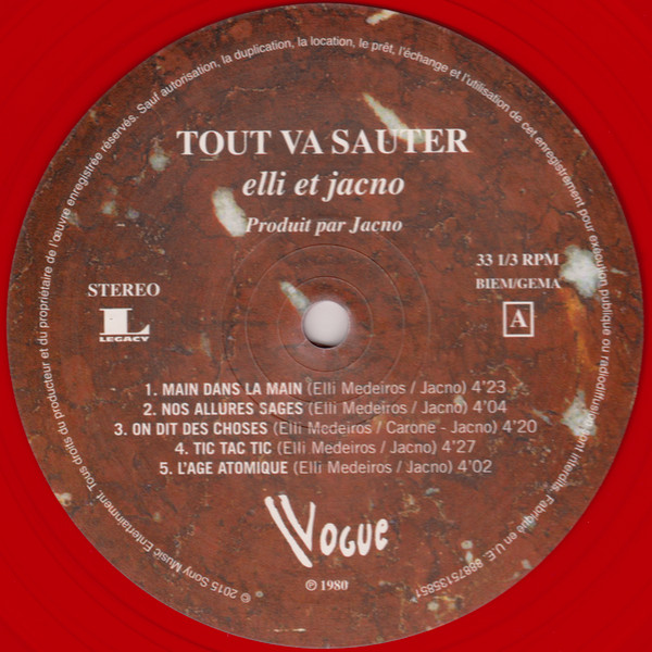 Elli & Jacno - Tout Va Sauter | Vogue (888757358515) - 3 Elli & Jacno - Tout Va Sauter | Vogue (888757358515) - 3