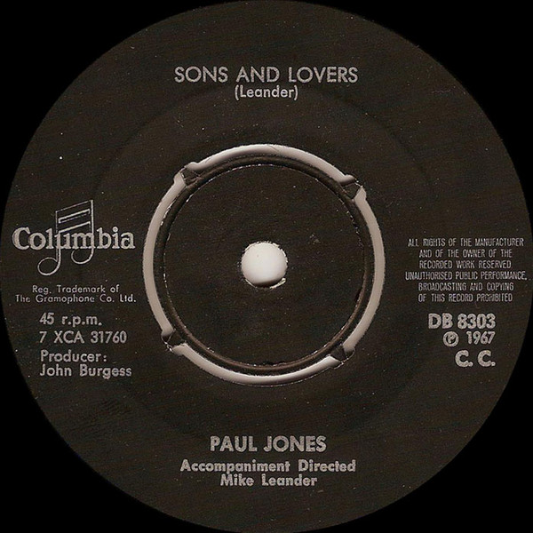 Paul Jones - Sons And Lovers | Columbia (DB 8303) - 3