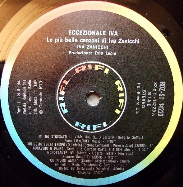 Iva Zanicchi - Eccezionale Iva (Le Più Belle Canzoni Di Iva Zanicchi) | Rifi (RDZ-ST 14223) - 3