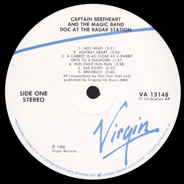 Captain Beefheart And The Magic Band - Doc At The Radar Station | Virgin (VA 13148) - 3 Captain Beefheart And The Magic Band - Doc At The Radar Station | Virgin (VA 13148) - 3