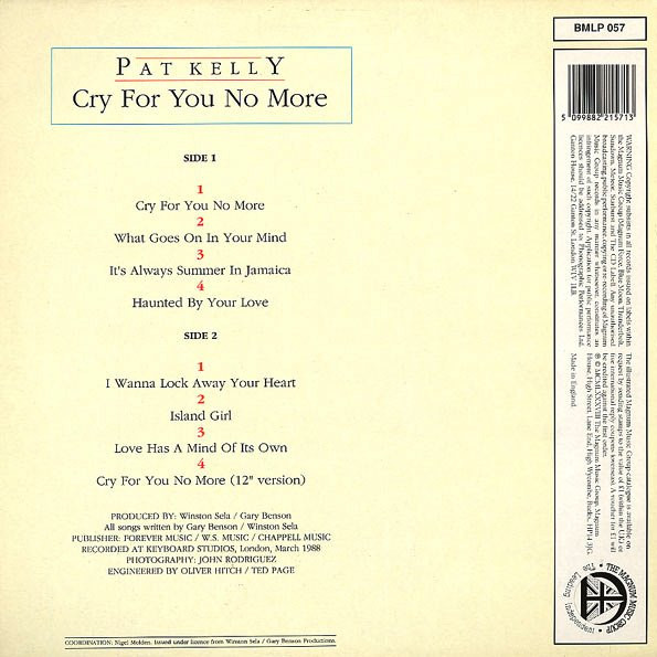 Pat Kelly - Cry For You No More | Blue Moon (BMLP 057) - 2 Pat Kelly - Cry For You No More | Blue Moon (BMLP 057) - 2