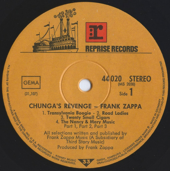 Frank Zappa - Chunga's Revenge | Reprise Records (44 020) - 4 Frank Zappa - Chunga's Revenge | Reprise Records (44 020) - 4