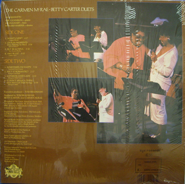 Carmen McRae / Betty Carter - The Carmen McRae - Betty Carter Duets | ZYX Records (GAMH 2706) - 2