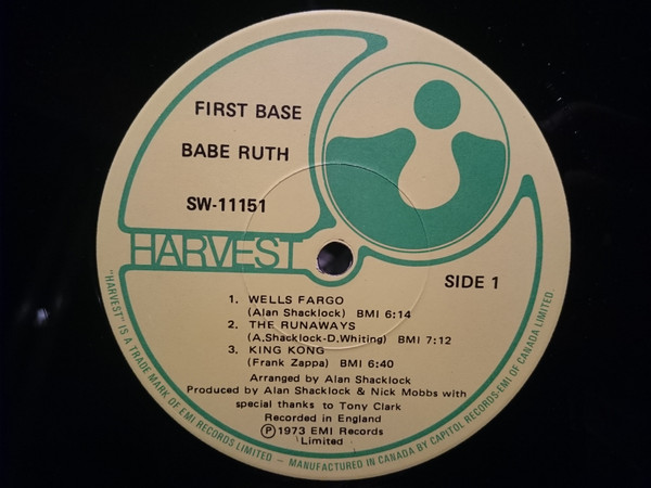 Babe Ruth - First Base [Vinyl] | Harvest (SW-11151) - 3