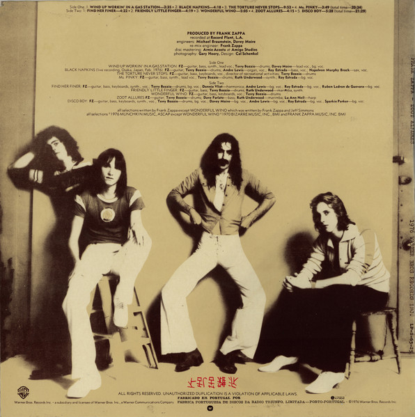Frank Zappa - Zoot Allures | Warner Bros. Records (LP-S-65-25) - 2