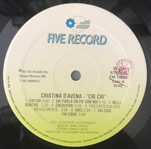 Cristina D'Avena - Cri Cri | Five (FM 13662)