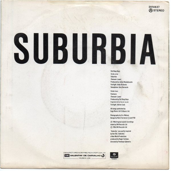 Pet Shop Boys - Suburbia | Parlophone (2014637)