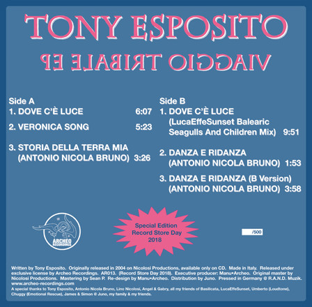 Tony Esposito - Viaggio Tribale EP | Archeo Recordings (AR013) - 2 Tony Esposito - Viaggio Tribale EP | Archeo Recordings (AR013) - 2