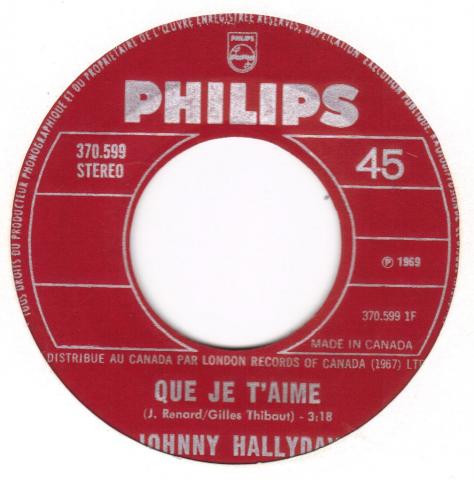 Johnny Hallyday - Que Je T'aime | Philips (370.599) - 3
