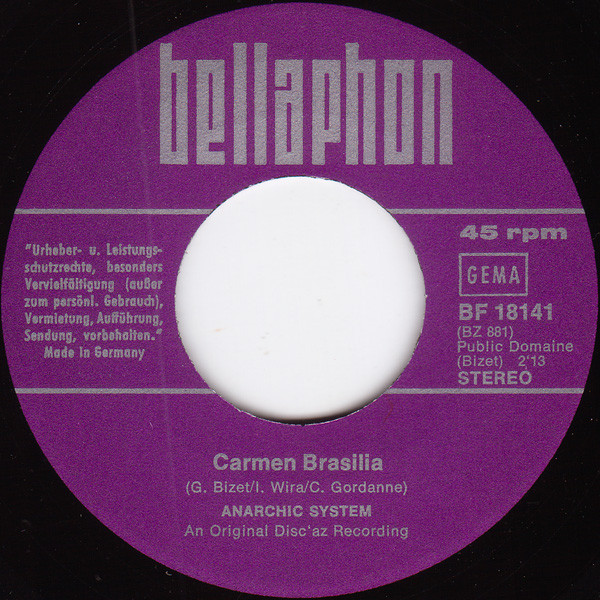 Anarchic System - Carmen Brasilia (Version Originale) | Bellaphon (BF 18141) - 2