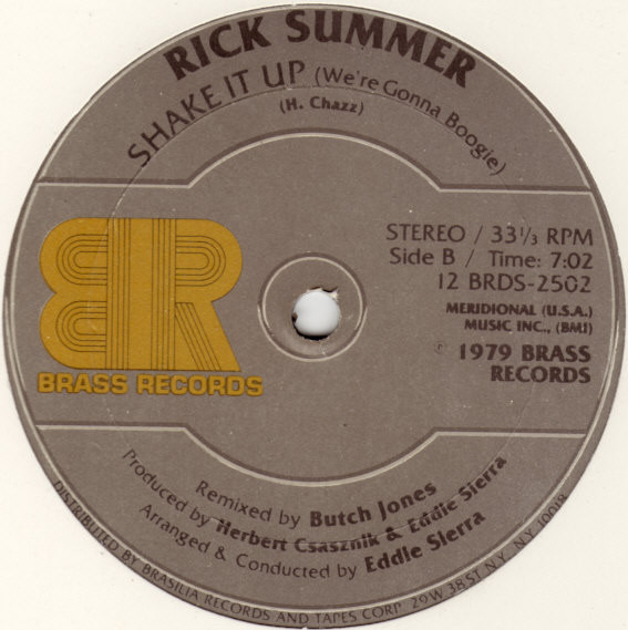 Rick Summer - Born To Be Alive / Shake It Up (We're Gonna Boogie) | Brass Records (12 BRDS-2502) - 2