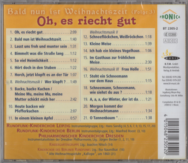 Rundfunk-Kinderchor Berlin • Rundfunk-Kinderchor Leipzig , Kinderchor Des Philharmonischen Chores Dresden - Oh, Es Riecht Gut (Bald Nun Ist Weihnachtszeit) (Folge 3) | Phonica (BT 2305-2) - 2 Rundfunk-Kinderchor Berlin • Rundfunk-Kinderchor Leipzig , Kinderchor Des Philharmonischen Chores Dresden - Oh, Es Riecht Gut (Bald Nun Ist Weihnachtszeit) (Folge 3) | Phonica (BT 2305-2) - 2